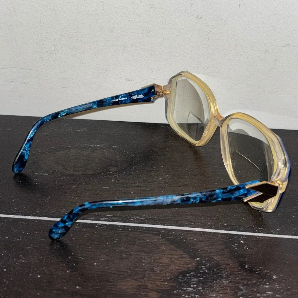 Vintage Silhouette FRAMES‎ | Blue Marbled Geometric Oversized Eyeglasses Austria